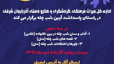 تصویر برگزاری مسابقه مجازی آیین‌های یلدایی در آذربایجان‌شرقی