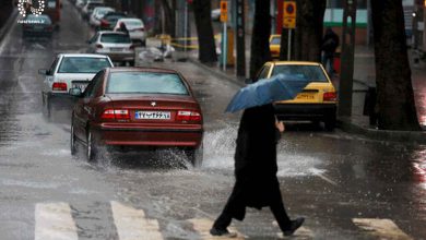 تصویر بارش باران در نیمه شمالی و شرقی آذربایجان شرقی تشدید می‌شود