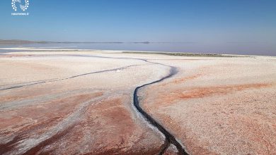 تصویر دریاچه ارومیه به نمک نشست
