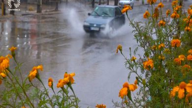 تصویر بارش‌های رگباری باران نیمه شمالی آذربایجان شرقی را فرا می‌گیرد
