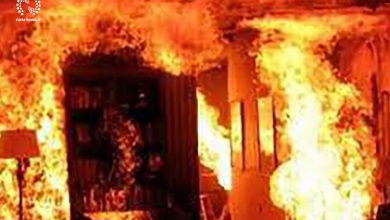 تصویر آتش سوزی هولناک یک خانه در اردبیل / ۴ نفر زنده زنده سوختند