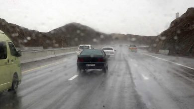 تصویر بارندگی در محورهای آذربایجان غربی و شرقی