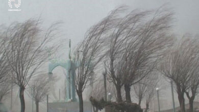 تصویر پیش بینی وزش باد شدید و خیزش گرد و خاک در آذربایجان شرقی
