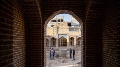 تصویر پیشرفت ۸۰ درصدی مرمت مدرسه ۸۰۰ ساله در تبریز