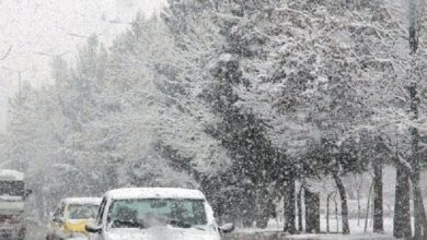 تصویر بارش باران و برف در ۱۹ استان کشور طی امروز