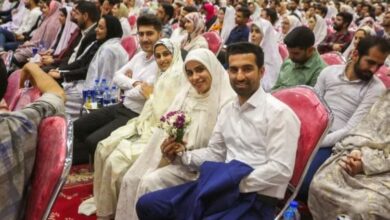 تصویر برگزاری جشن ازدواج دانشجویی ۲۳۵ زوج دانشجو در دانشگاه فرهنگیان با حمایت منطقه ۷ اصفهان